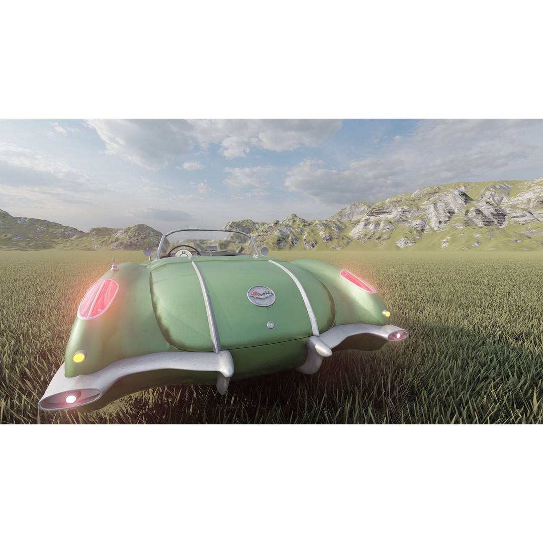 Chevrolet Corvette 1950s 3D Model – Classic Antique Car, Lumion Ready - View 13