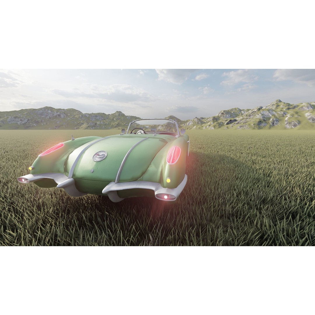 Chevrolet Corvette 1950s 3D Model – Classic Antique Car, Lumion Ready - View 14