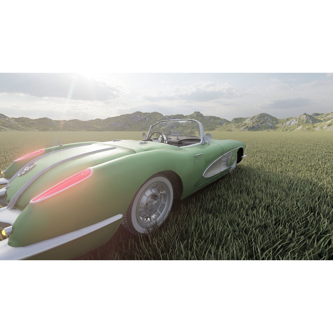 Chevrolet Corvette 1950s 3D Model – Classic Antique Car, Lumion Ready - View 15