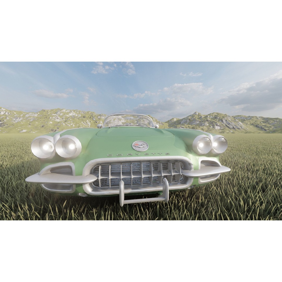 Chevrolet Corvette 1950s 3D Model – Classic Antique Car, Lumion Ready - View 18