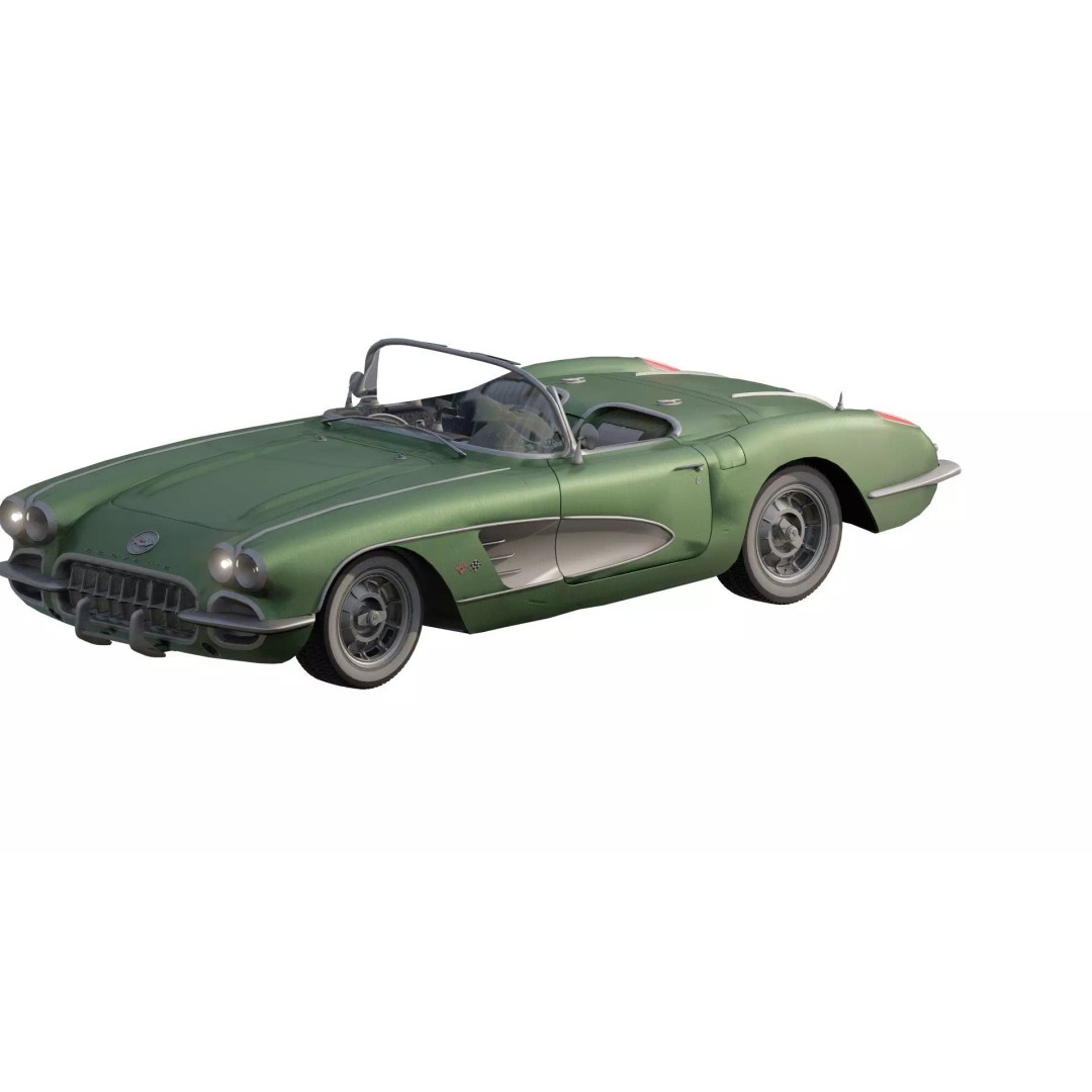 Chevrolet Corvette 1950s 3D Model – Classic Antique Car, Lumion Ready - View 2