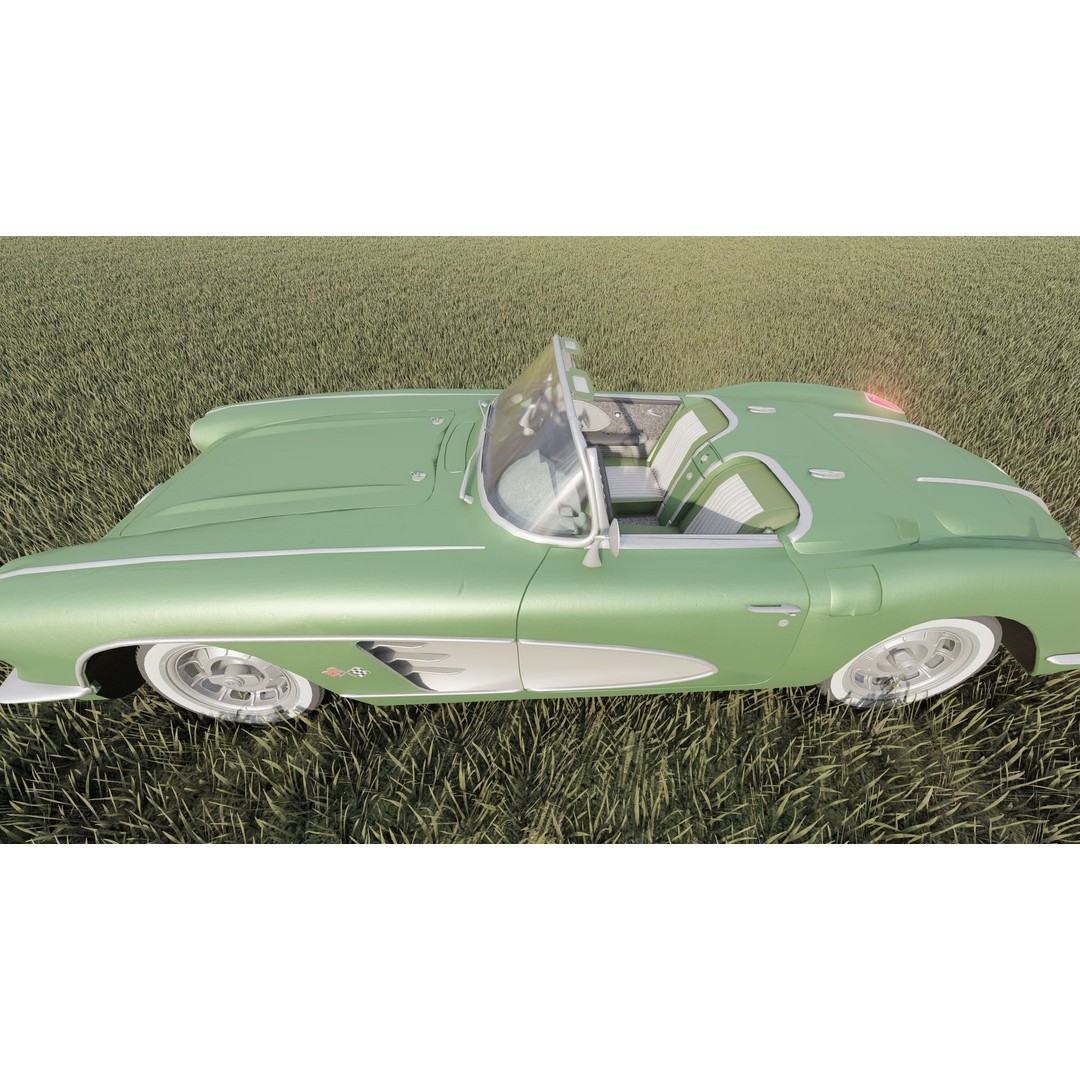 Chevrolet Corvette 1950s 3D Model – Classic Antique Car, Lumion Ready - View 20