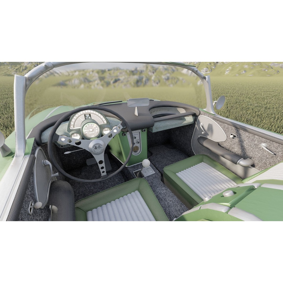 Chevrolet Corvette 1950s 3D Model – Classic Antique Car, Lumion Ready - View 22
