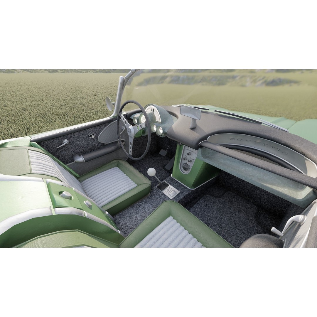 Chevrolet Corvette 1950s 3D Model – Classic Antique Car, Lumion Ready - View 24
