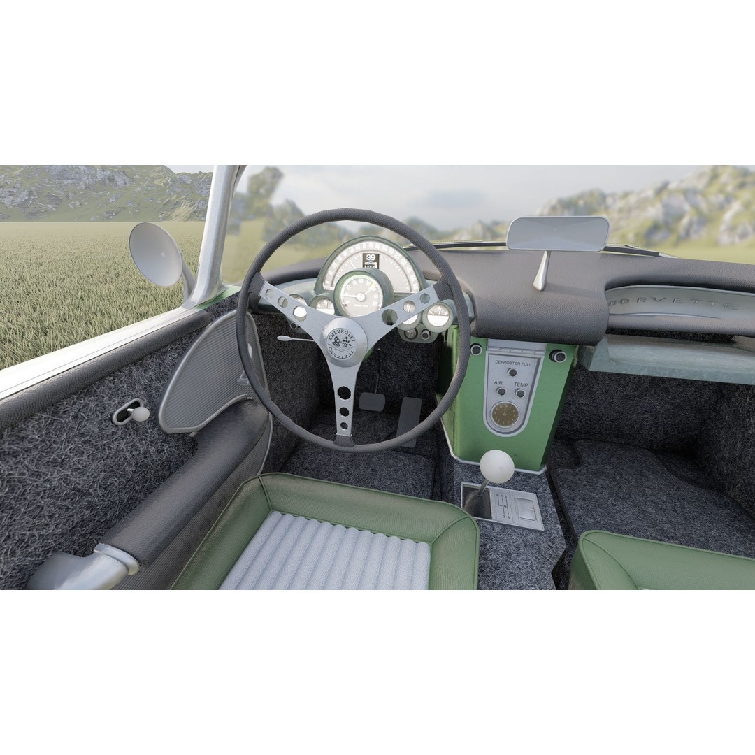 Chevrolet Corvette 1950s 3D Model – Classic Antique Car, Lumion Ready - View 25