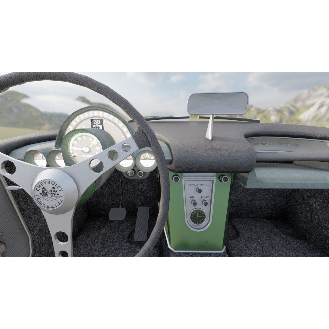 Chevrolet Corvette 1950s 3D Model – Classic Antique Car, Lumion Ready - View 26