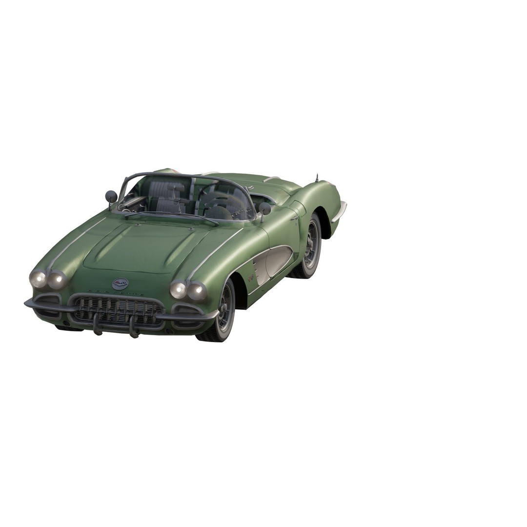 Chevrolet Corvette 1950s 3D Model – Classic Antique Car, Lumion Ready - View 3