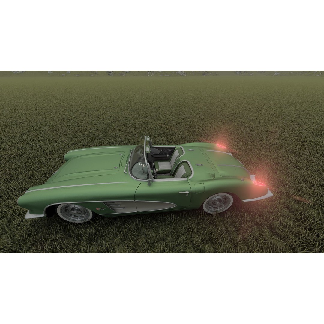 Chevrolet Corvette 1950s 3D Model – Classic Antique Car, Lumion Ready - View 30