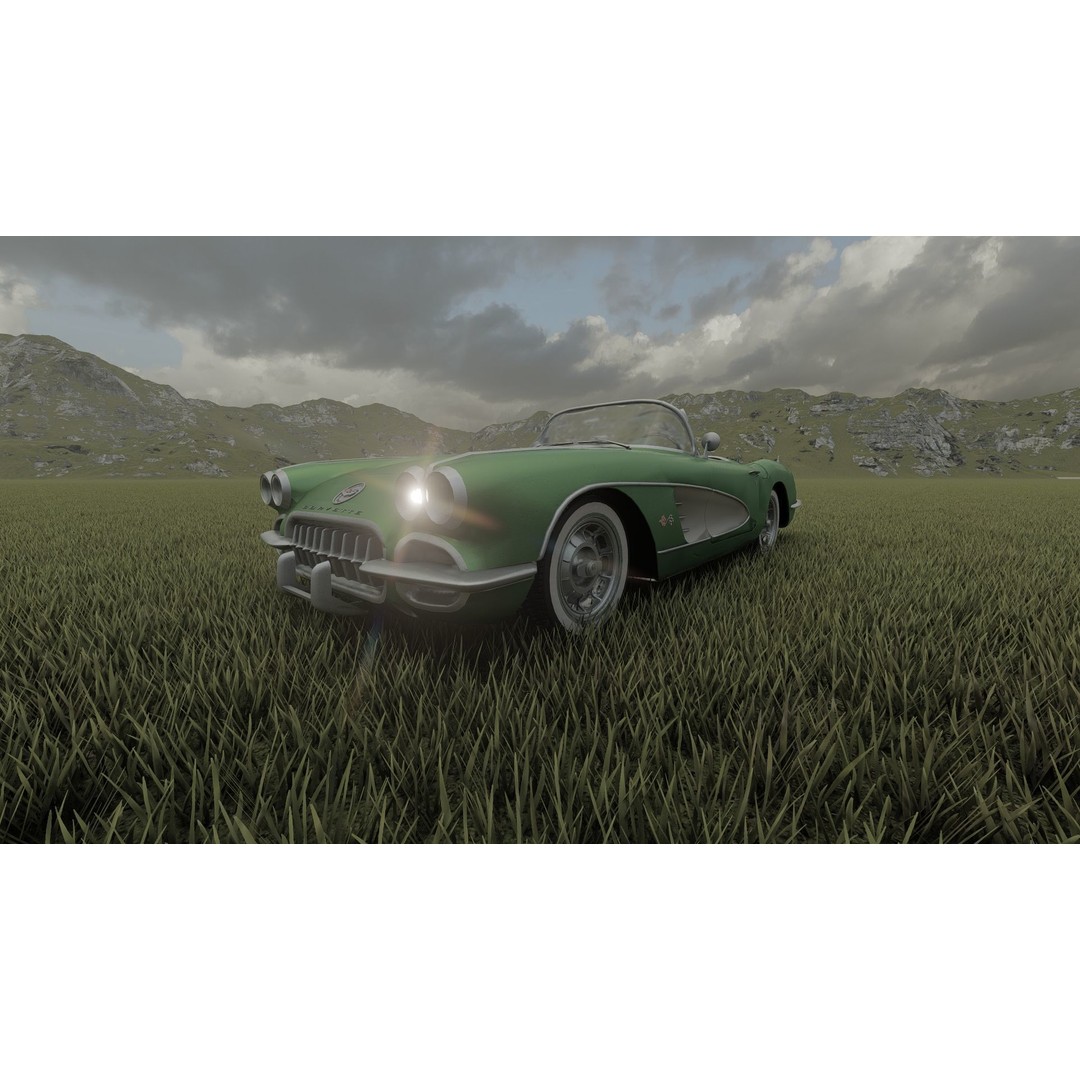 Chevrolet Corvette 1950s 3D Model – Classic Antique Car, Lumion Ready - View 31