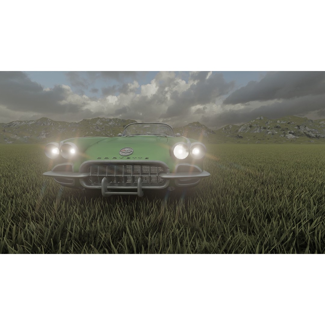 Chevrolet Corvette 1950s 3D Model – Classic Antique Car, Lumion Ready - View 32