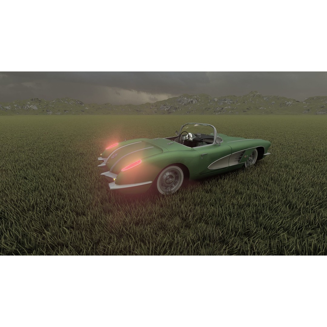 Chevrolet Corvette 1950s 3D Model – Classic Antique Car, Lumion Ready - View 34
