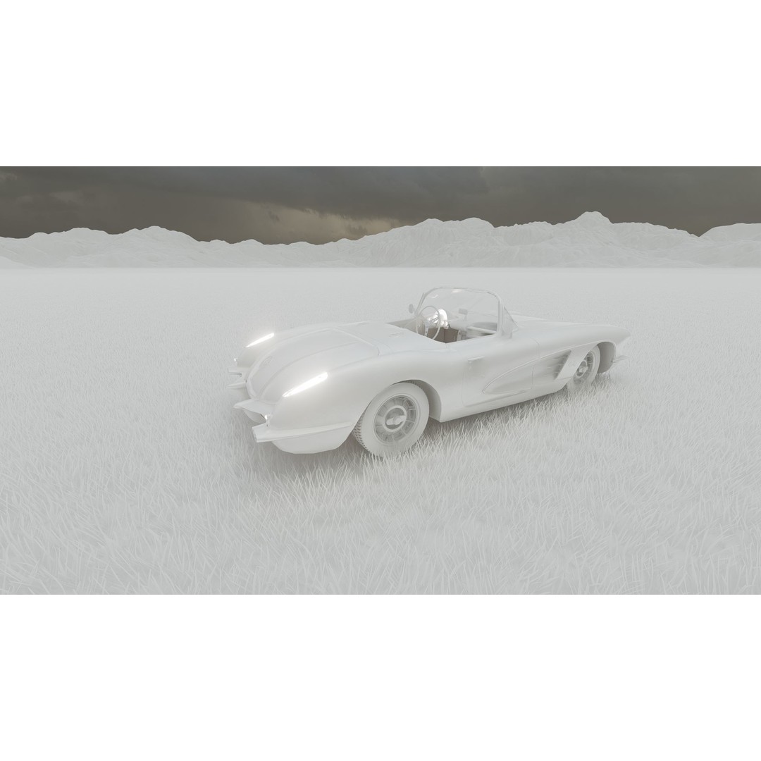 Chevrolet Corvette 1950s 3D Model – Classic Antique Car, Lumion Ready - View 35