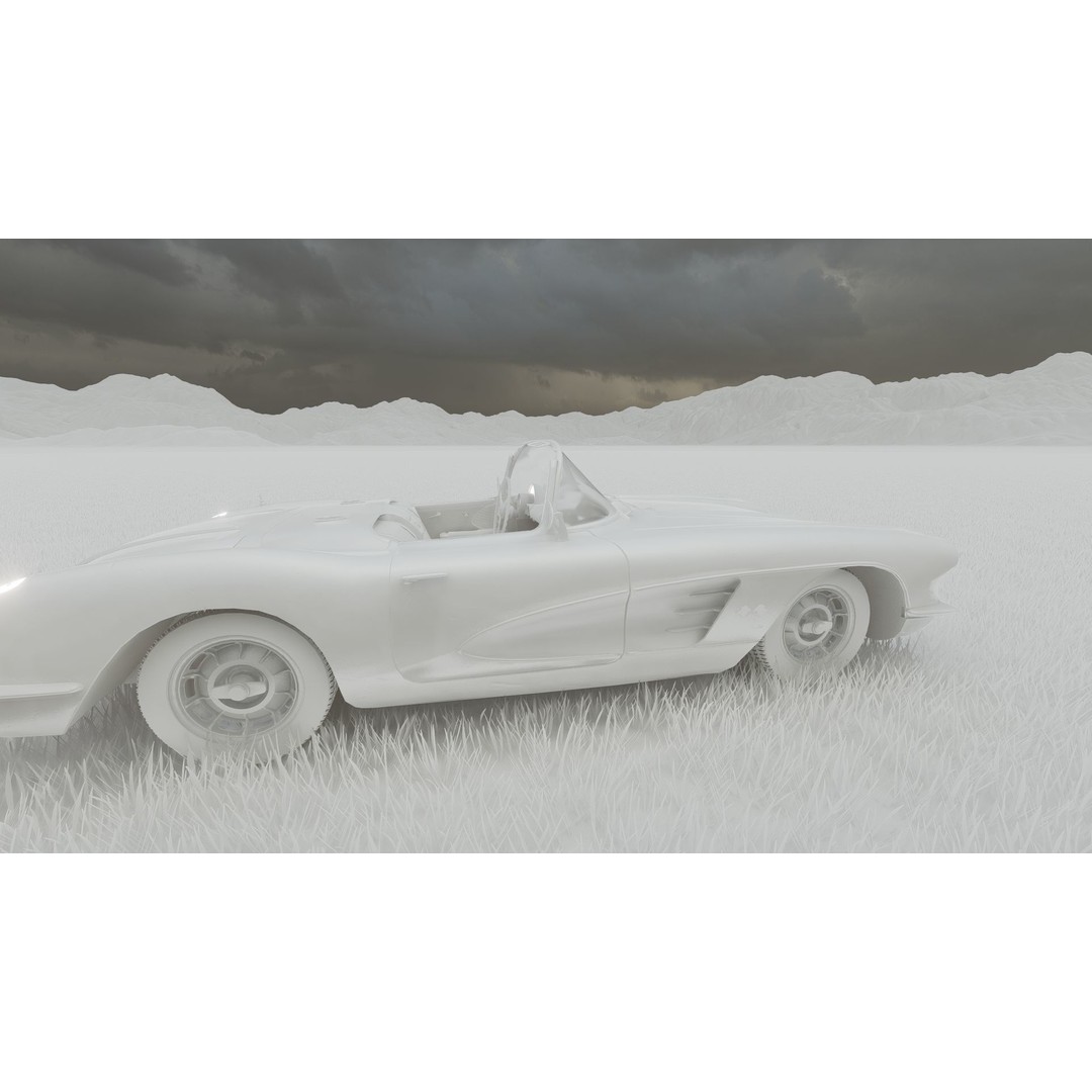 Chevrolet Corvette 1950s 3D Model – Classic Antique Car, Lumion Ready - View 36