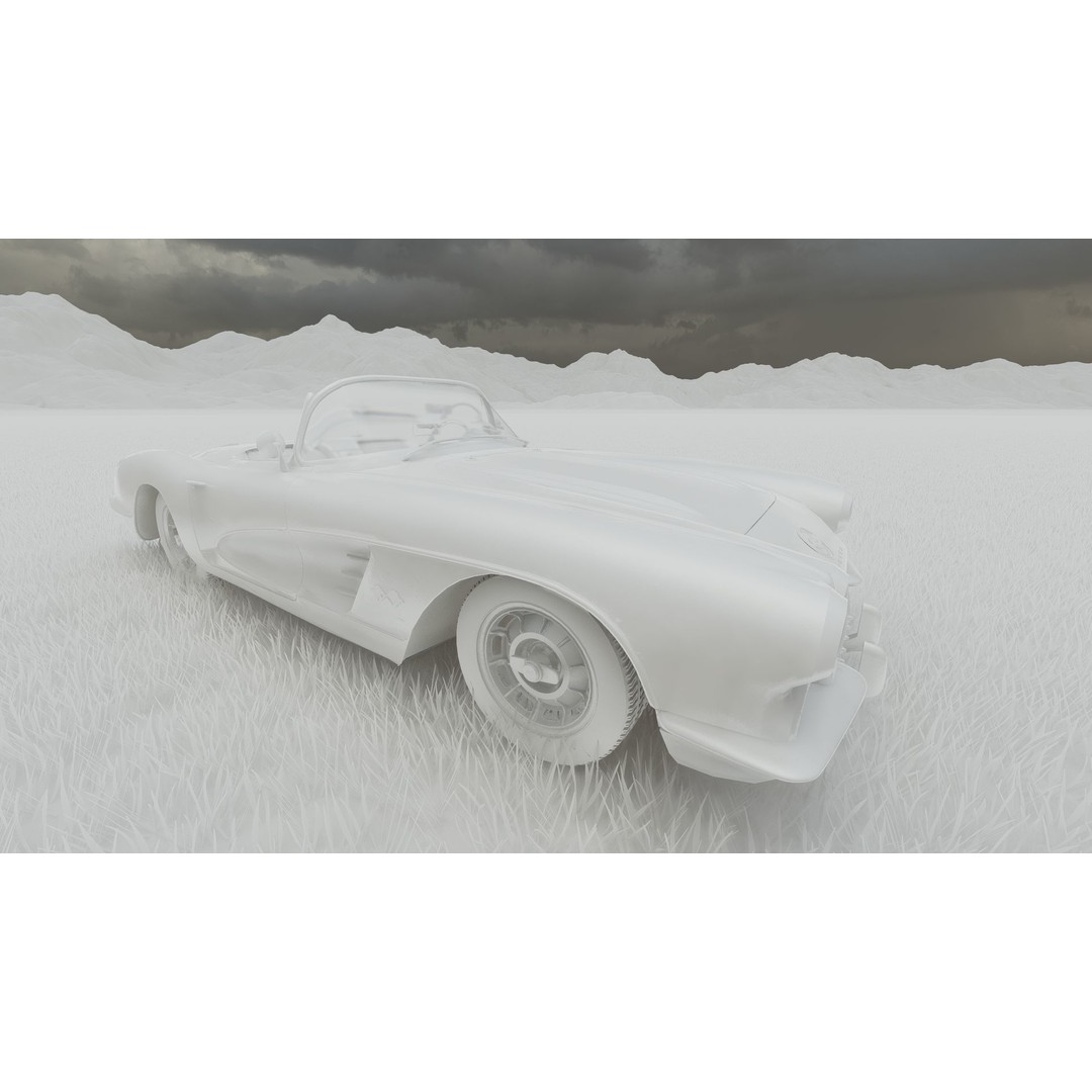 Chevrolet Corvette 1950s 3D Model – Classic Antique Car, Lumion Ready - View 37