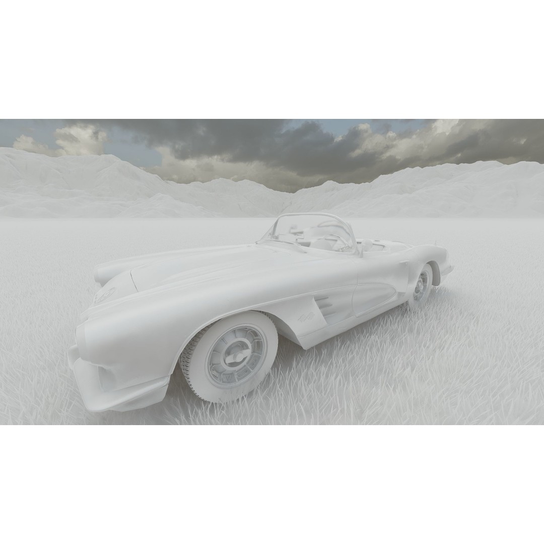 Chevrolet Corvette 1950s 3D Model – Classic Antique Car, Lumion Ready - View 39