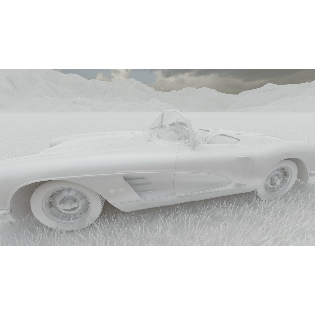 Chevrolet Corvette 1950s 3D Model – Classic Antique Car, Lumion Ready - View 40