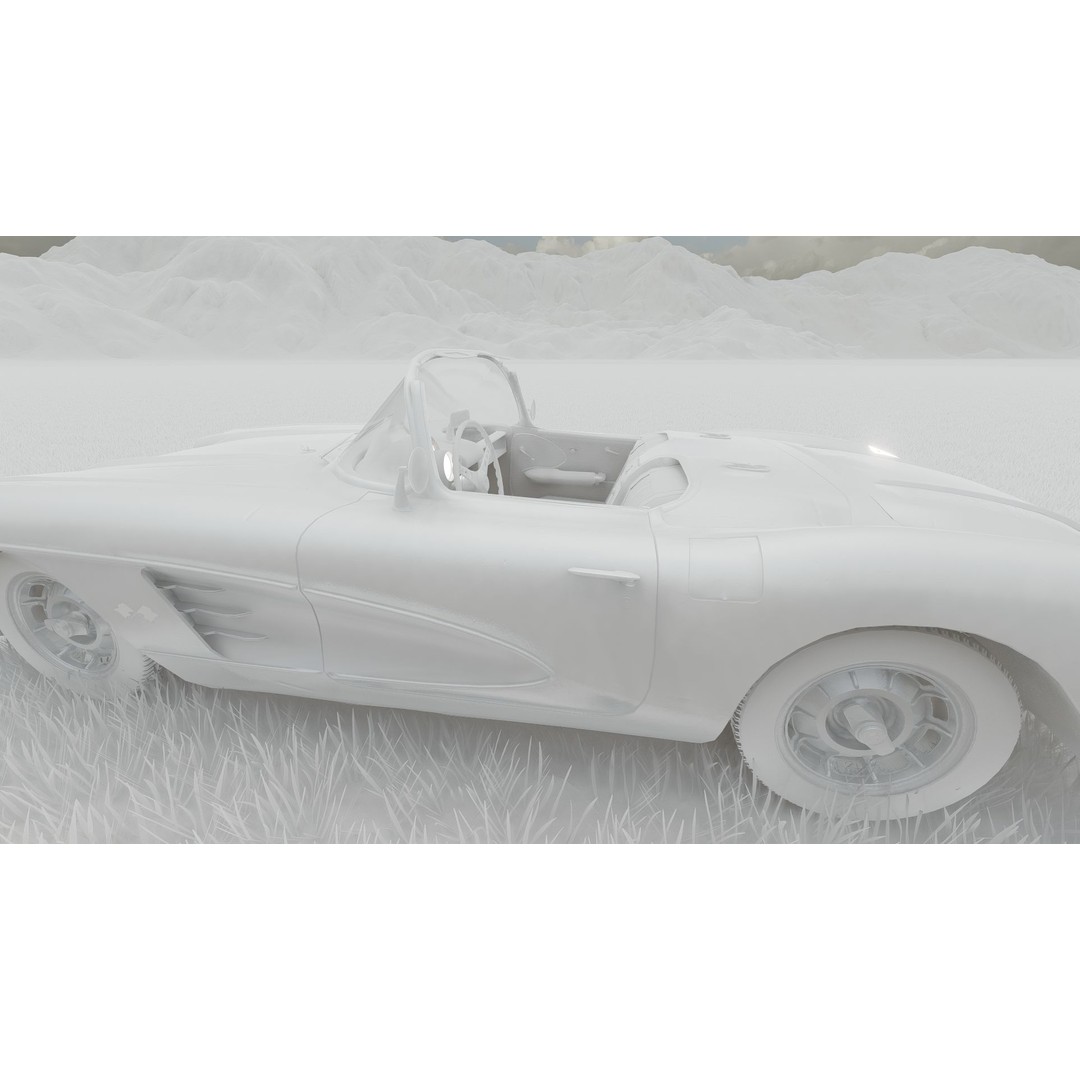 Chevrolet Corvette 1950s 3D Model – Classic Antique Car, Lumion Ready - View 41