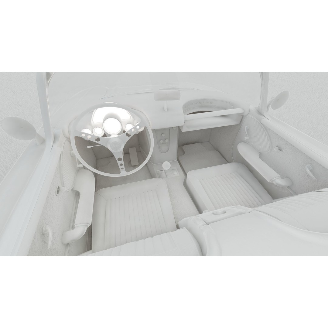 Chevrolet Corvette 1950s 3D Model – Classic Antique Car, Lumion Ready - View 43