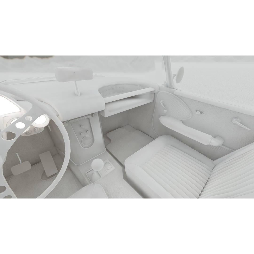 Chevrolet Corvette 1950s 3D Model – Classic Antique Car, Lumion Ready - View 44