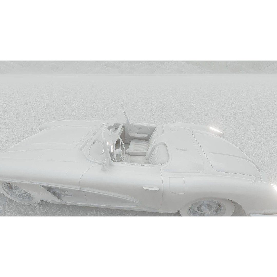 Chevrolet Corvette 1950s 3D Model – Classic Antique Car, Lumion Ready - View 45