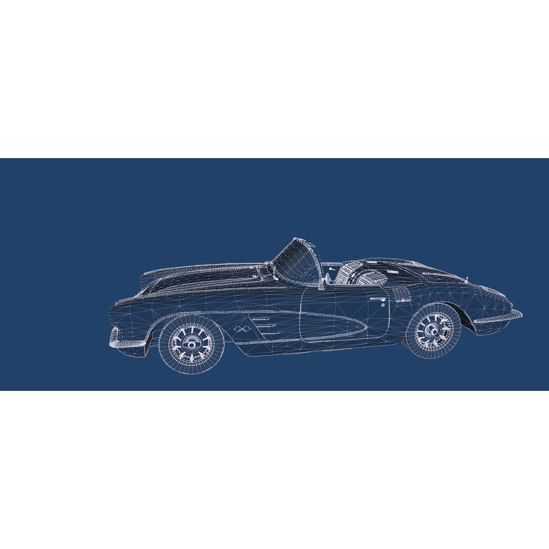 Chevrolet Corvette 1950s 3D Model – Classic Antique Car, Lumion Ready - View 46