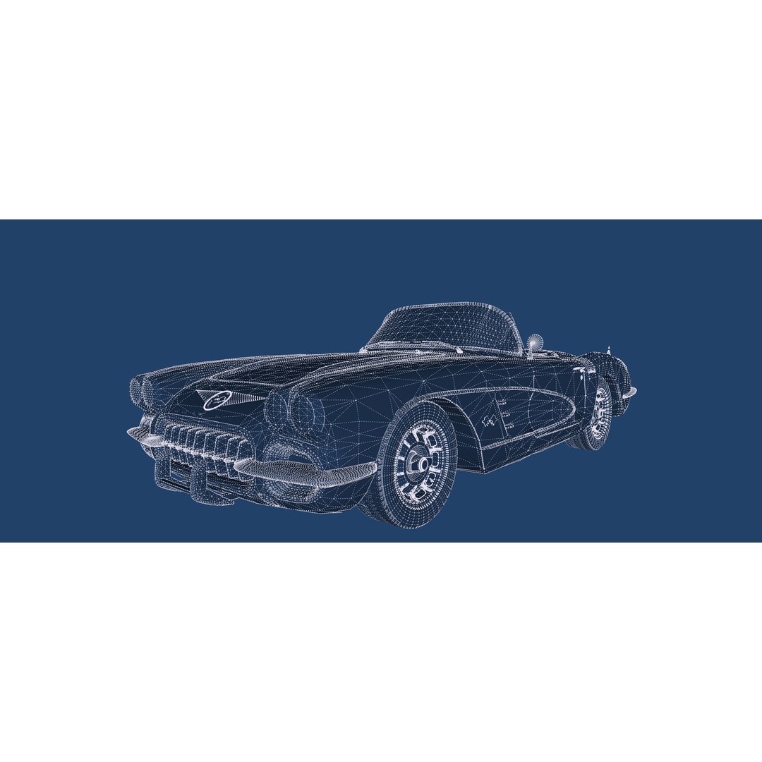 Chevrolet Corvette 1950s 3D Model – Classic Antique Car, Lumion Ready - View 47