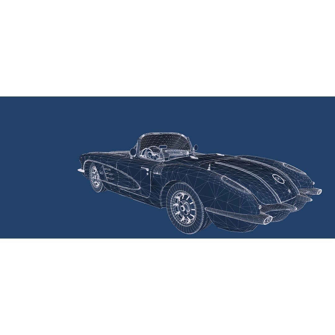 Chevrolet Corvette 1950s 3D Model – Classic Antique Car, Lumion Ready - View 48