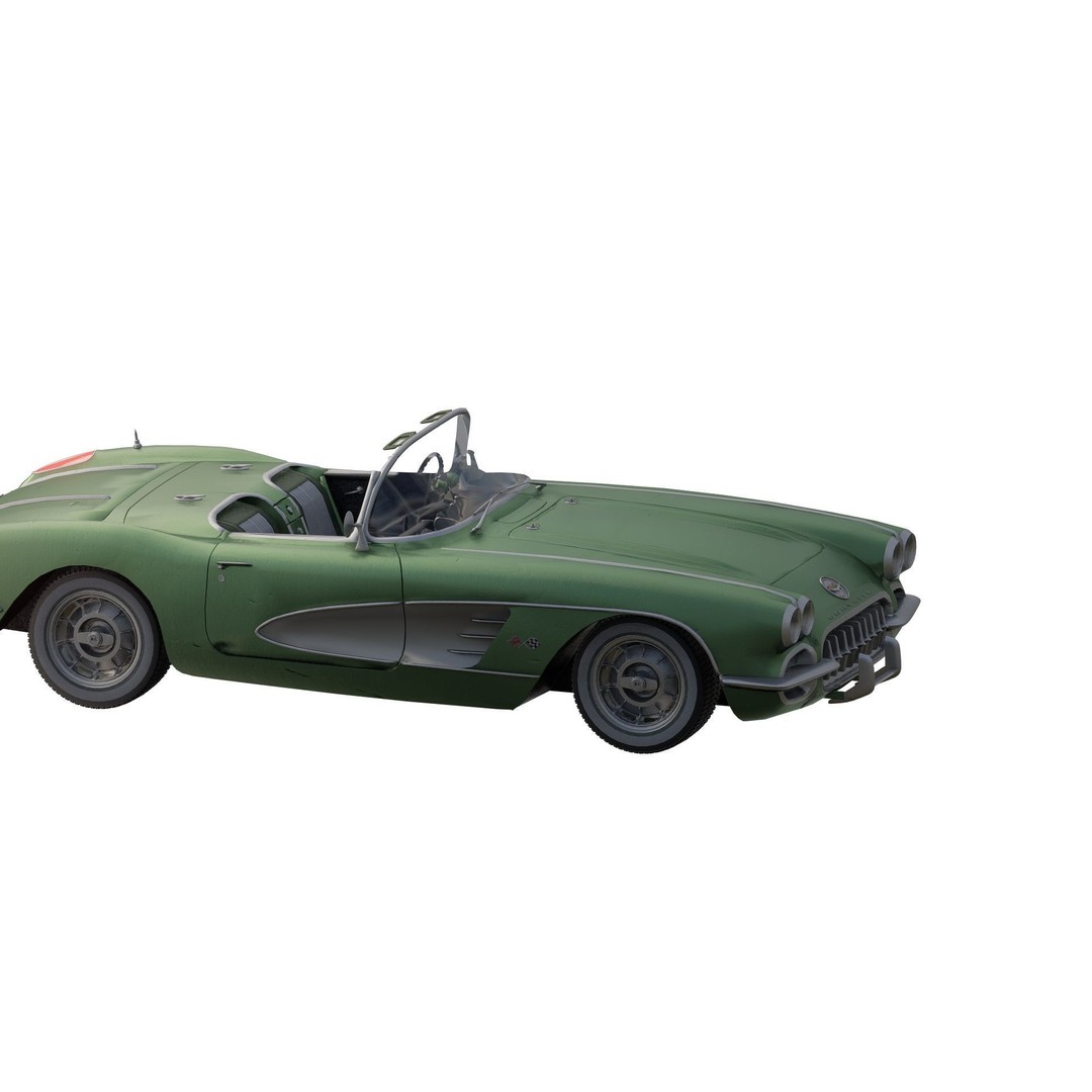 Chevrolet Corvette 1950s 3D Model – Classic Antique Car, Lumion Ready - View 5