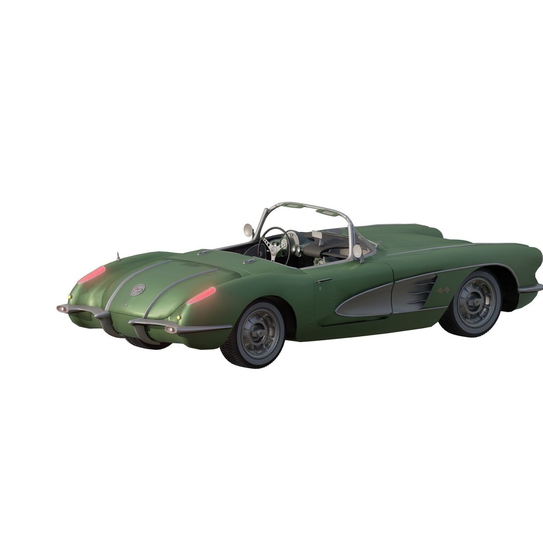 Chevrolet Corvette 1950s 3D Model – Classic Antique Car, Lumion Ready - View 6