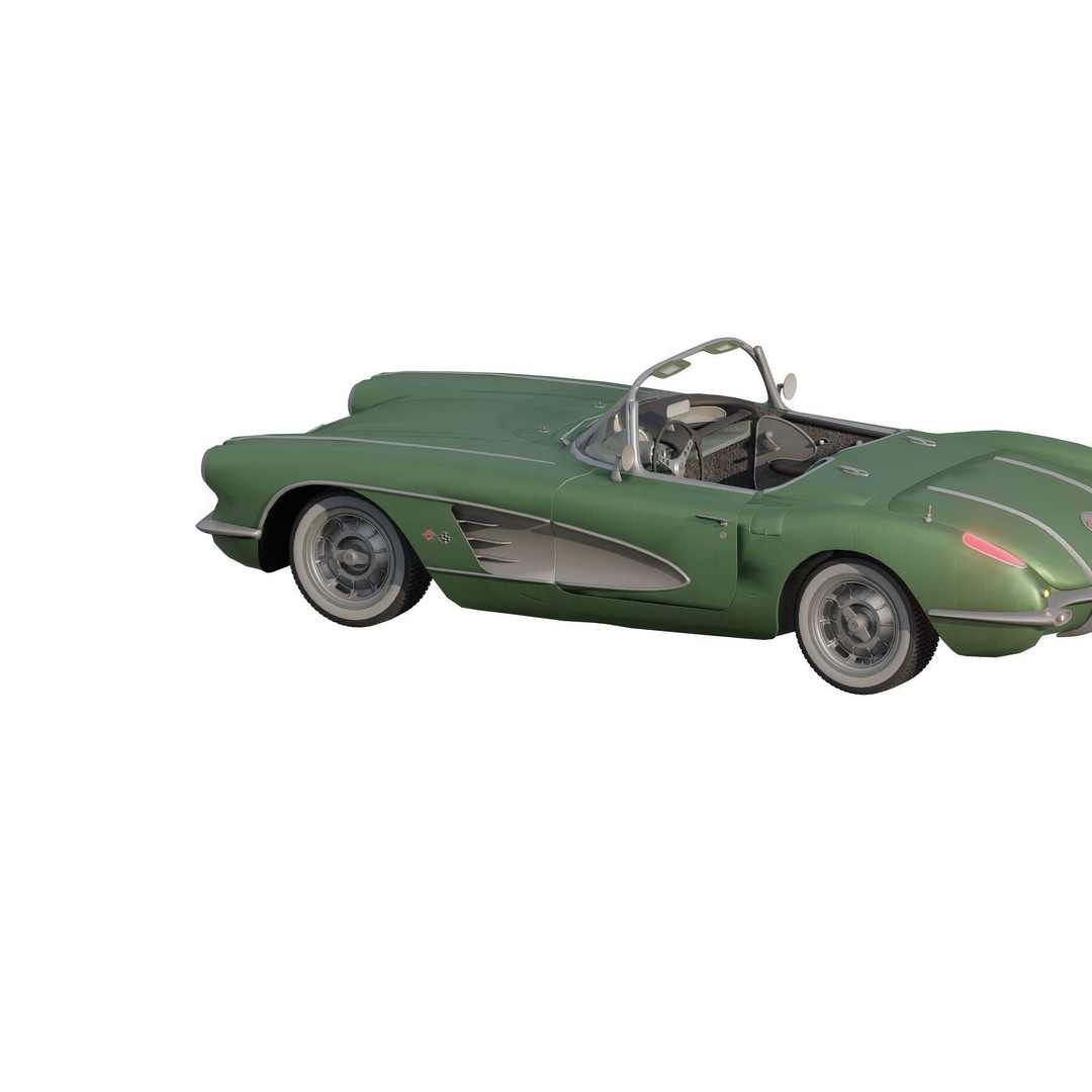 Chevrolet Corvette 1950s 3D Model – Classic Antique Car, Lumion Ready - View 8
