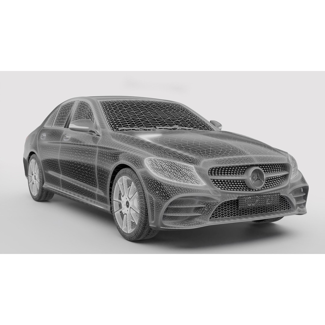 Mercedes-Benz C-Class AMG Line 3D Model – High Poly Rigged Asset, Blender, FBX - View 14