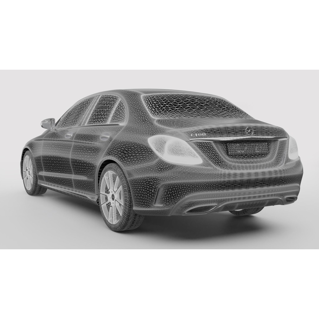 Mercedes-Benz C-Class AMG Line 3D Model – High Poly Rigged Asset, Blender, FBX - View 15