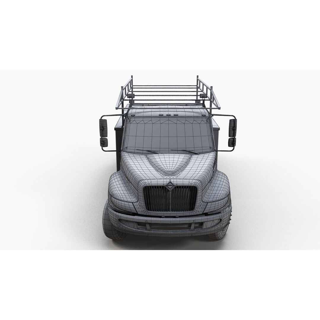 International Durastar Service Truck 3D Model – Low Poly Game Asset, FBX - View 15