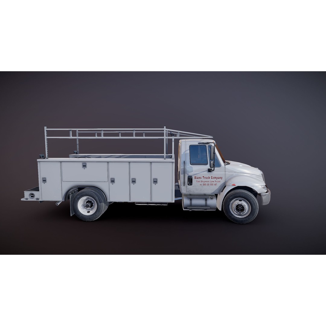 International Durastar Service Truck 3D Model – Low Poly Game Asset, FBX - View 18