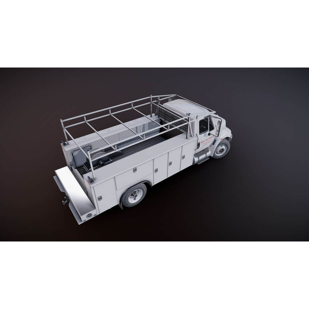 International Durastar Service Truck 3D Model – Low Poly Game Asset, FBX - View 20