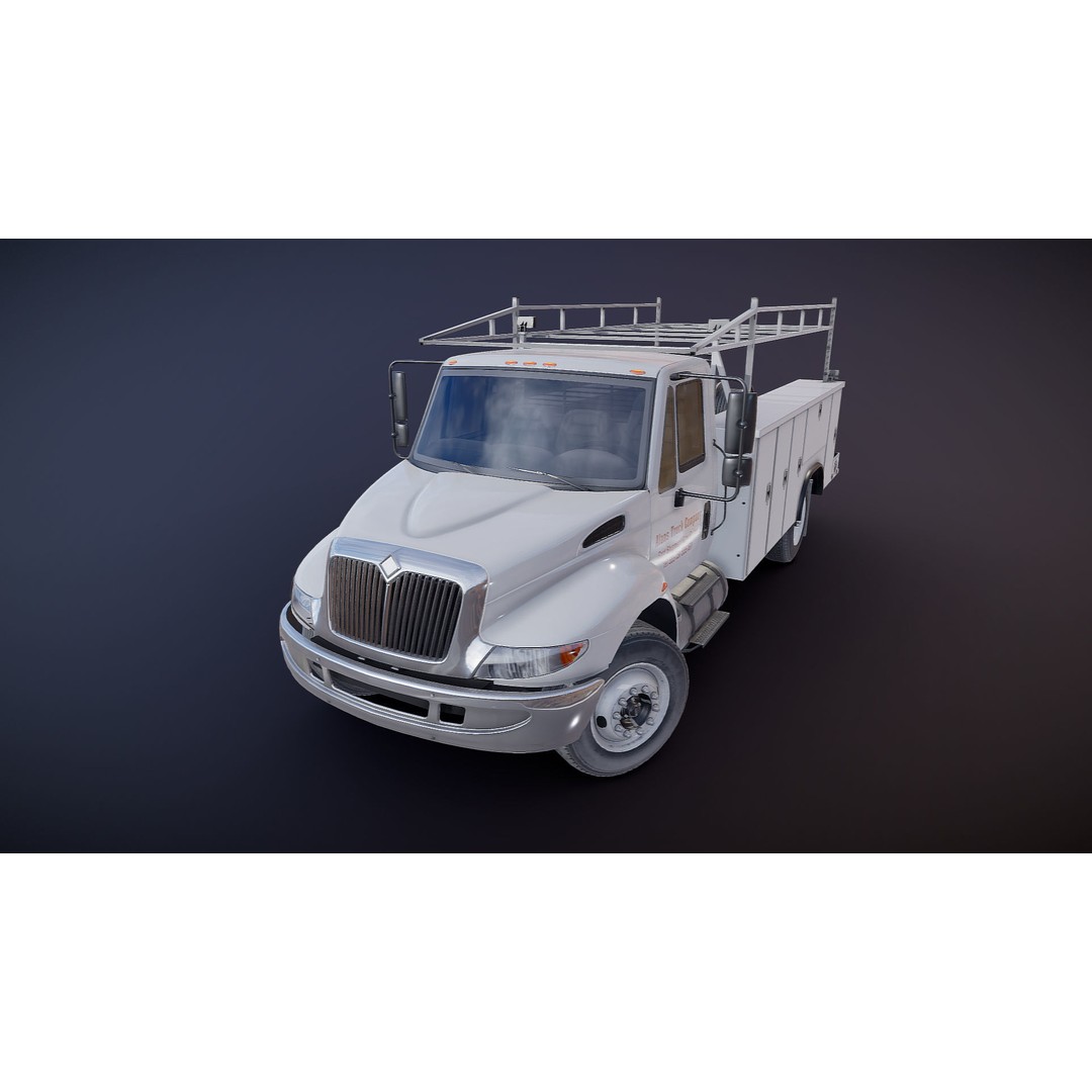International Durastar Service Truck 3D Model – Low Poly Game Asset, FBX - View 21