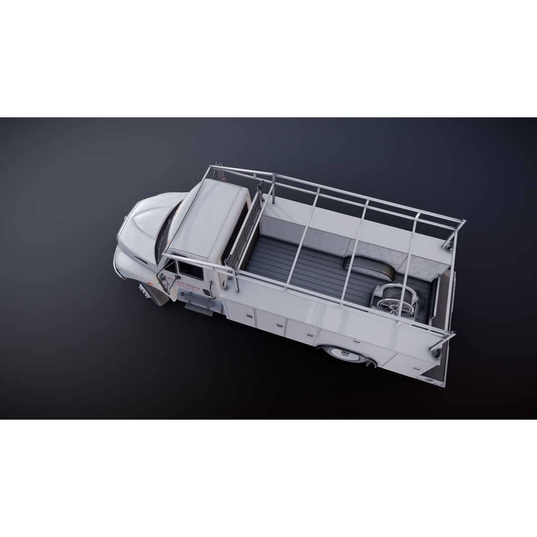 International Durastar Service Truck 3D Model – Low Poly Game Asset, FBX - View 22