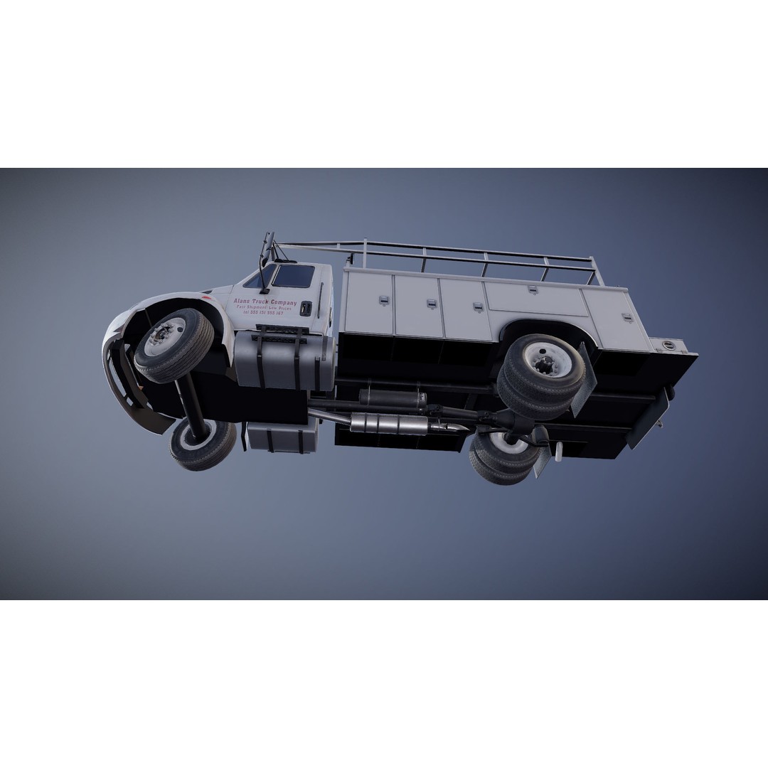 International Durastar Service Truck 3D Model – Low Poly Game Asset, FBX - View 24