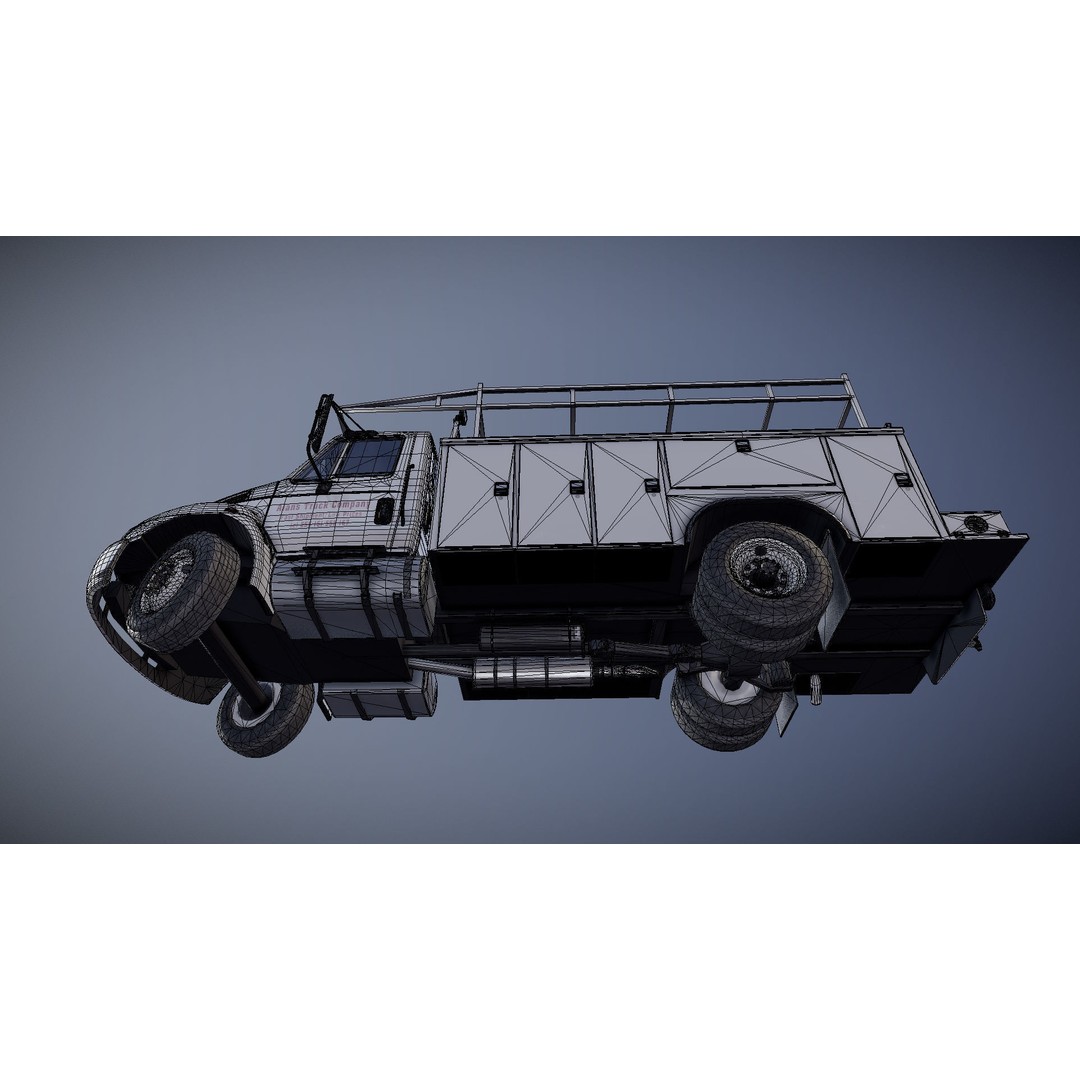 International Durastar Service Truck 3D Model – Low Poly Game Asset, FBX - View 27