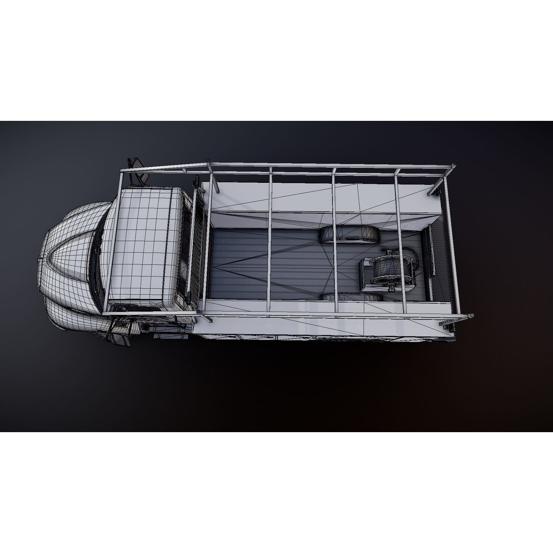 International Durastar Service Truck 3D Model – Low Poly Game Asset, FBX - View 28