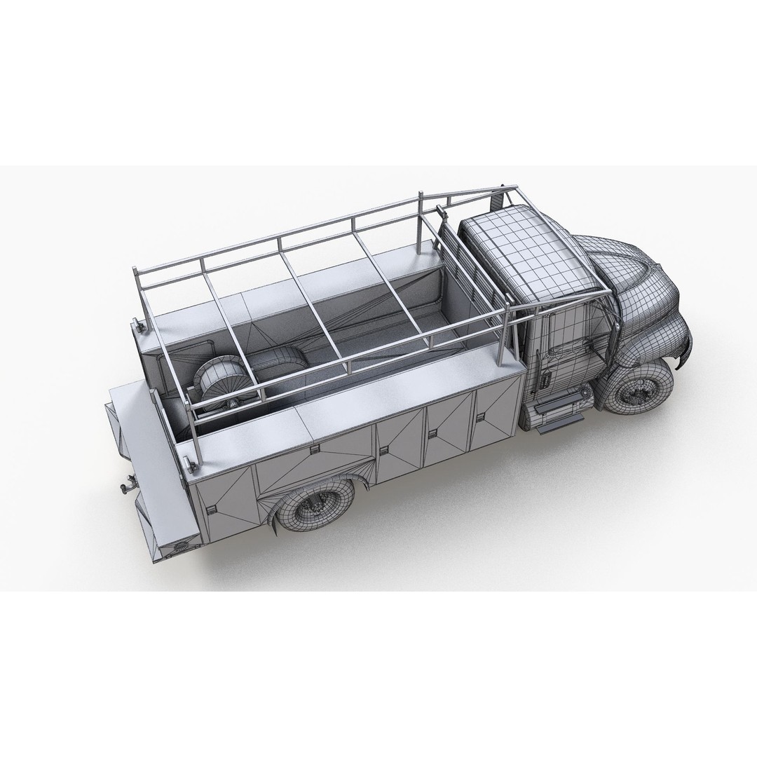 International Durastar Service Truck 3D Model – Low Poly Game Asset, FBX - View 3