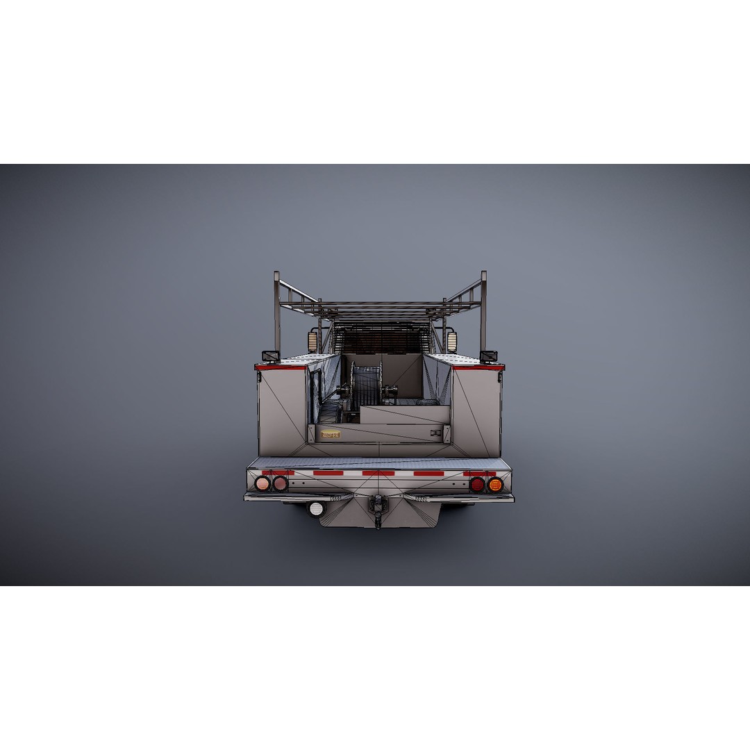 International Durastar Service Truck 3D Model – Low Poly Game Asset, FBX - View 30