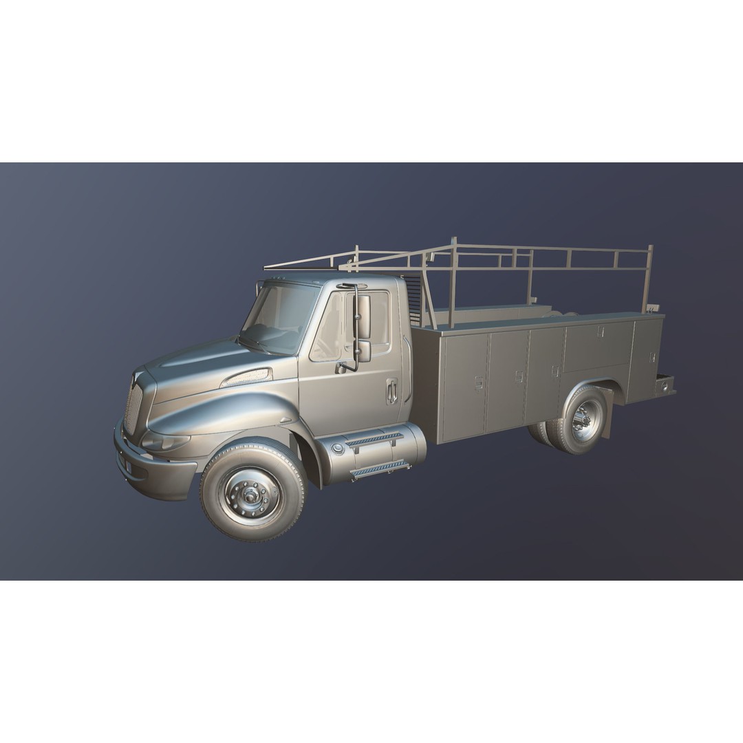 International Durastar Service Truck 3D Model – Low Poly Game Asset, FBX - View 31
