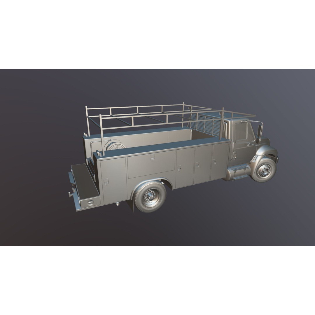 International Durastar Service Truck 3D Model – Low Poly Game Asset, FBX - View 32
