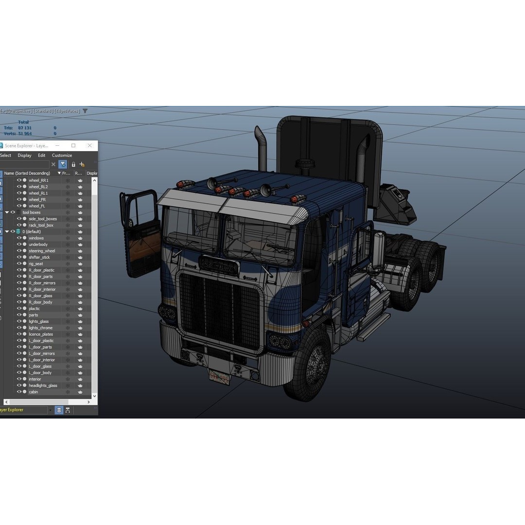 Freightliner Powerliner Dryvan Trailer 3D Model – Low Poly Game Asset, FBX