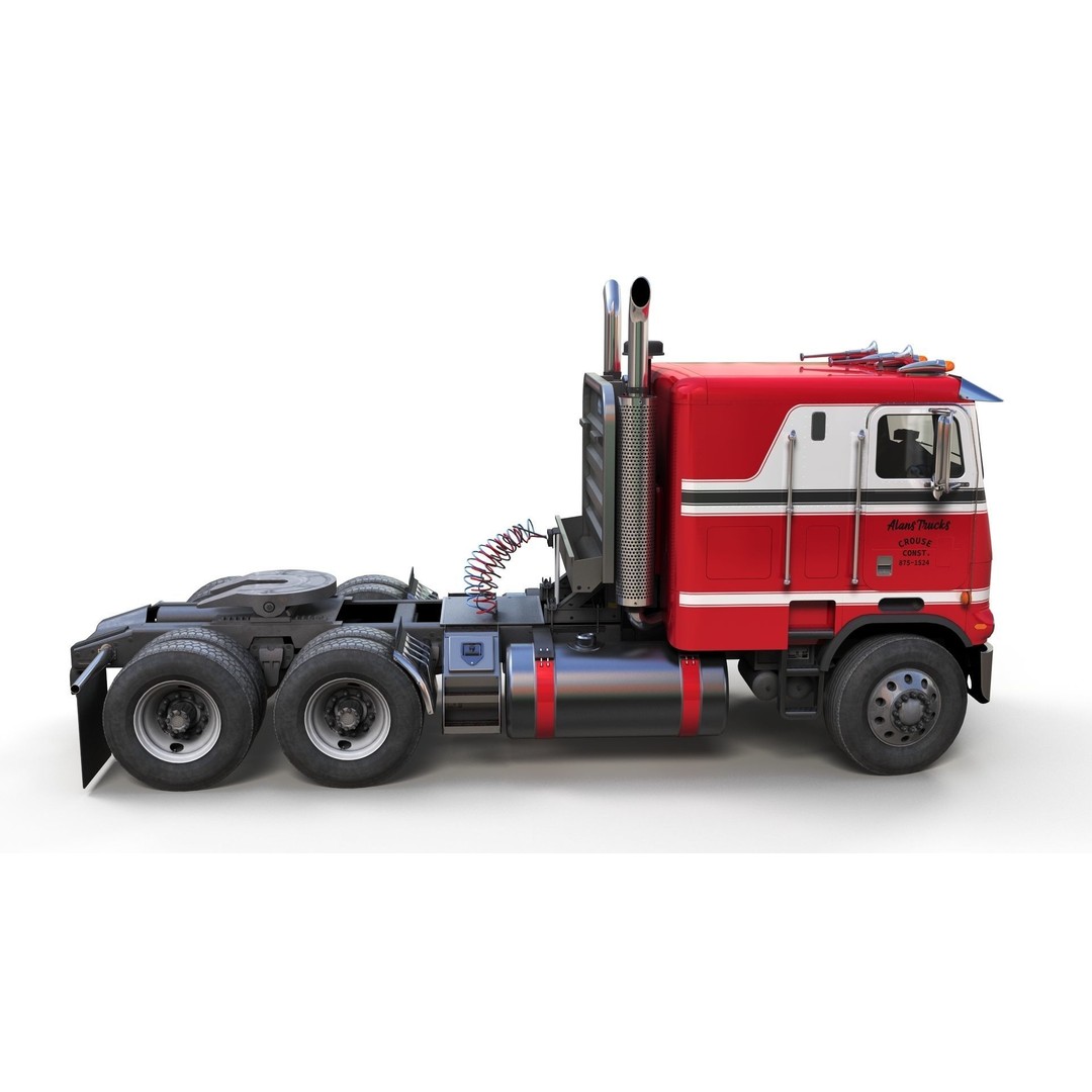 Freightliner Powerliner Dryvan Trailer 3D Model – Low Poly Game Asset, FBX - View 12