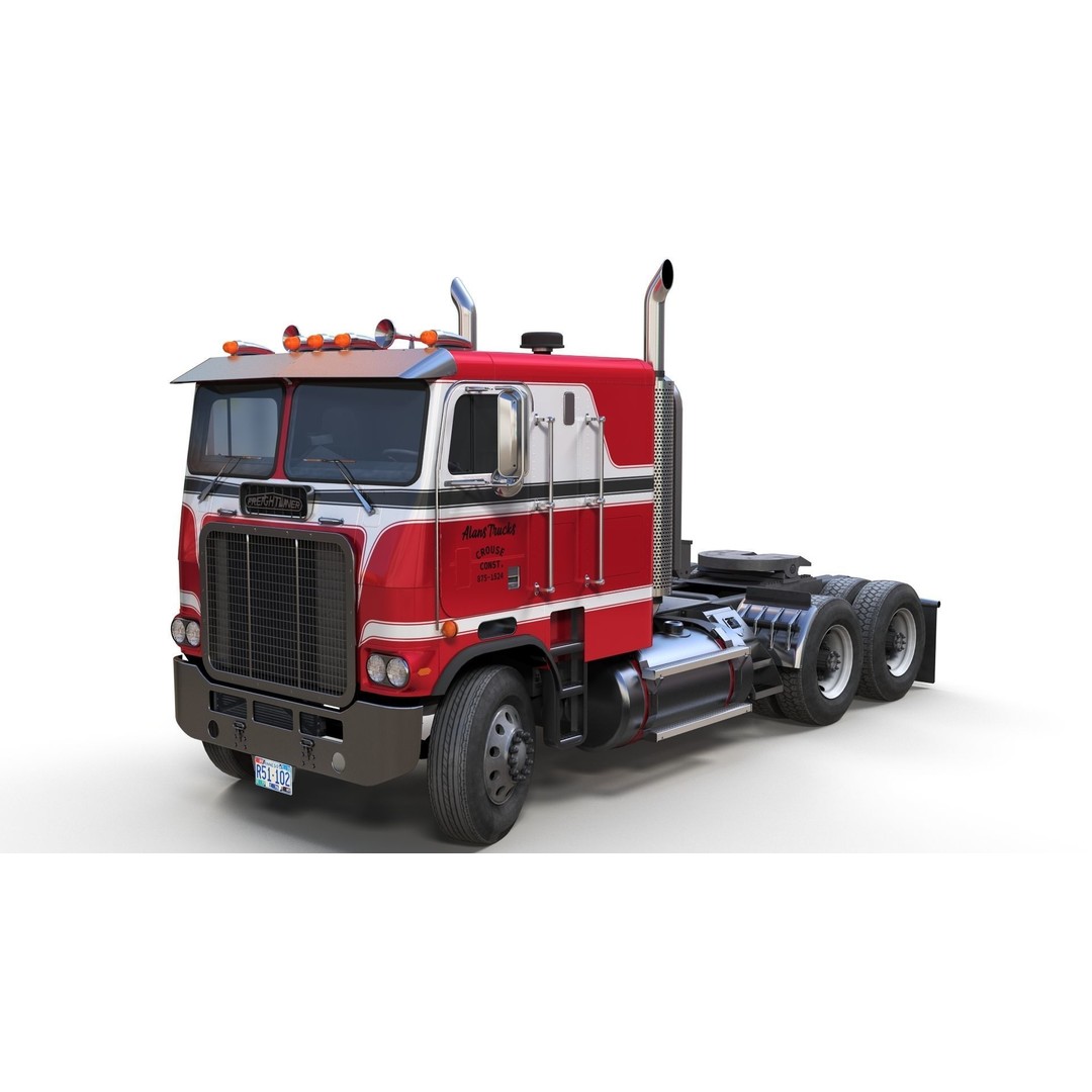 Freightliner Powerliner Dryvan Trailer 3D Model – Low Poly Game Asset, FBX - View 13