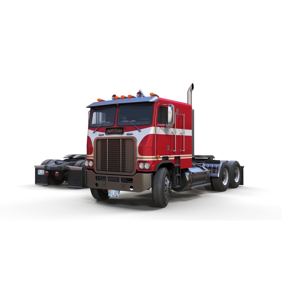 Freightliner Powerliner Dryvan Trailer 3D Model – Low Poly Game Asset, FBX - View 16