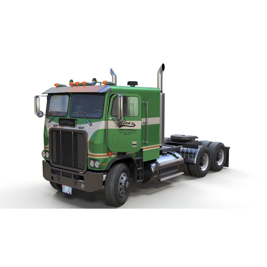 Freightliner Powerliner Dryvan Trailer 3D Model – Low Poly Game Asset, FBX - View 18