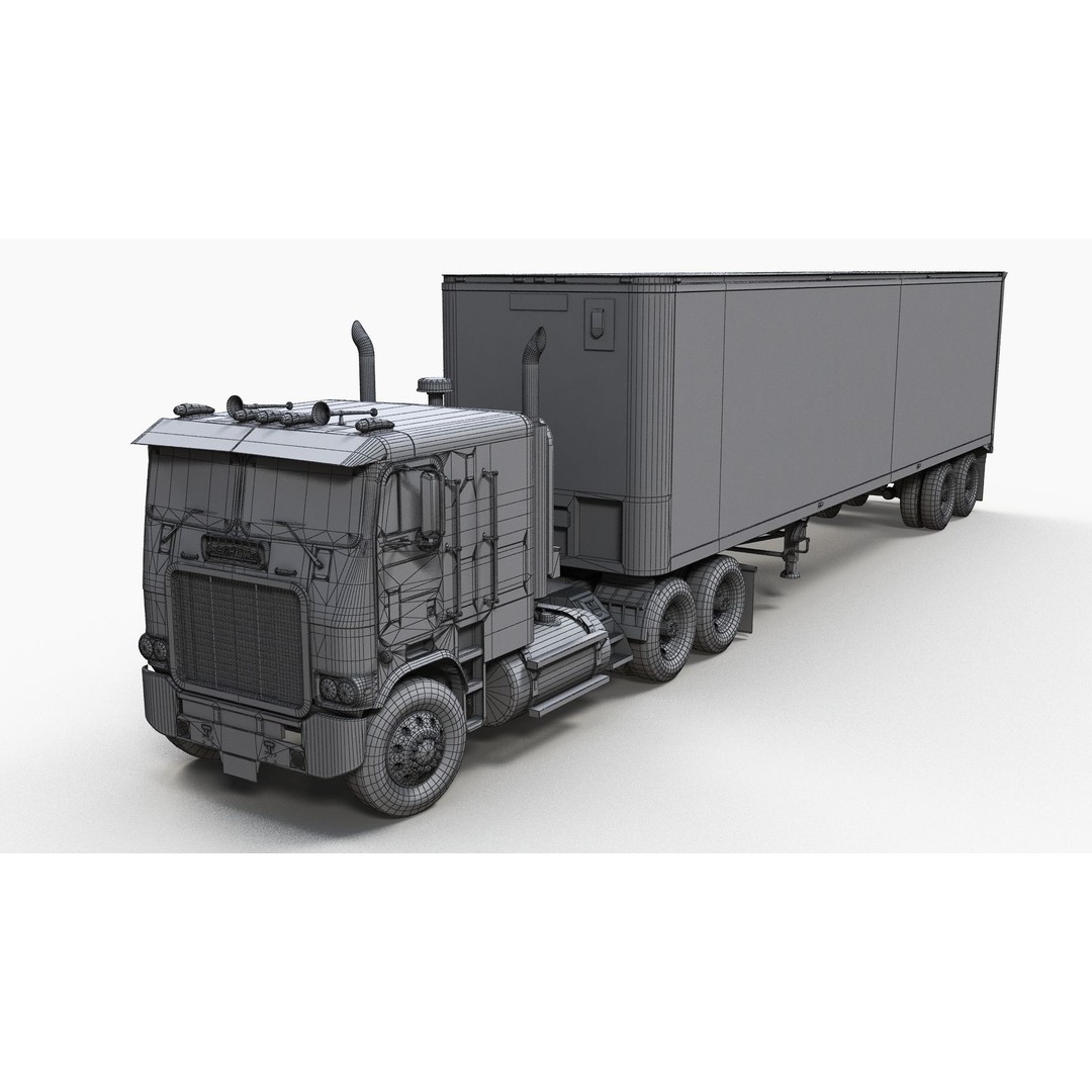 Freightliner Powerliner Dryvan Trailer 3D Model – Low Poly Game Asset, FBX - View 20